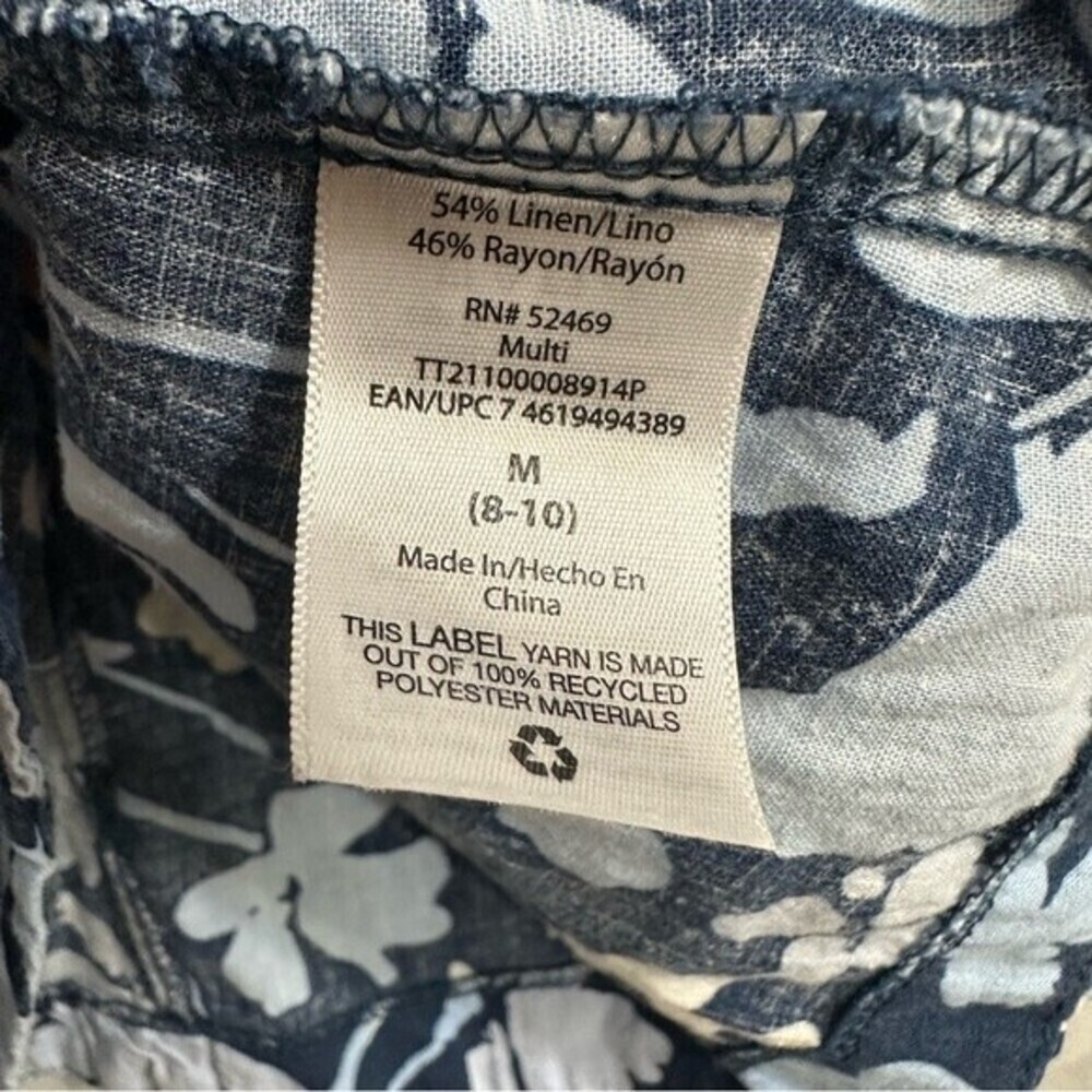Time&Tru Floral V-Neck Woven Tank Top Medium 8-10 - Picture 13 of 16